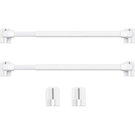 Tringle à Rideau en Plastique Réglable Tringle à Rideau Extensible pour Fenêtre Barres d'Armoire Tige de Tension Crochets de Tringle à Rideau Adhésive, 40-60cm (Blanc,2pcs) (1/5)