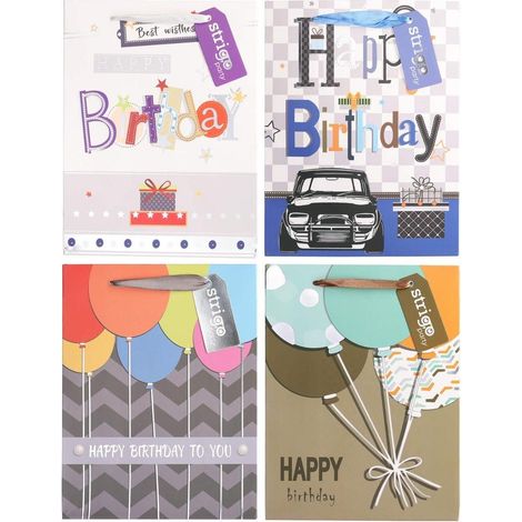 Sacchetto regalo per feste 18x23x10cm mix strigo