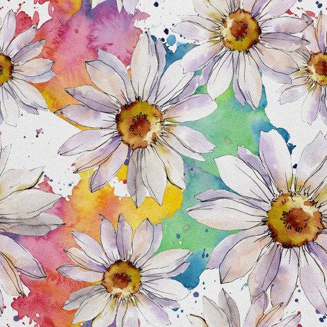 Tela Oxford decorativa para exteriores - Estampado de margaritas pintadas I DX261 (1/5)