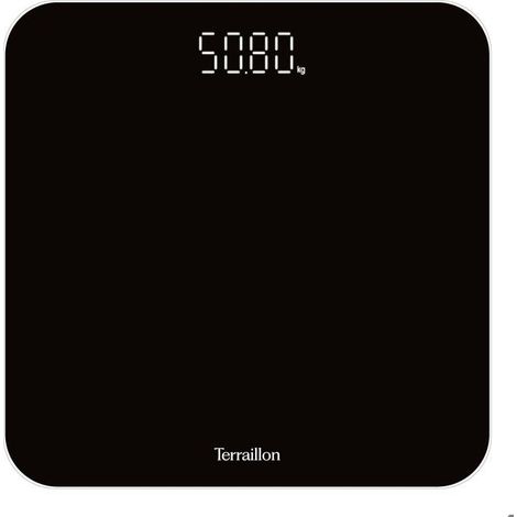 Pèse personne électronique - Terraillon - TSQUARE, Ultra plat, Marche arrêt automatique, 180 Kg, Grad 100 g , Noir (1/5)