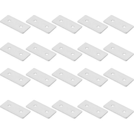 20 plaques de réparation plates en acier au carbone, connecteurs de fixation pour profilés en aluminium 2860 (1/5)