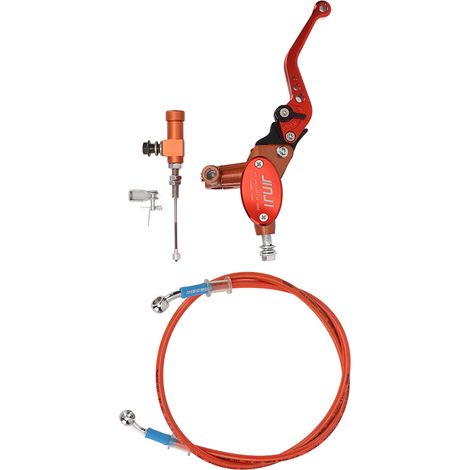 Kit de câbles de frein et d'embrayage pour moto, angle réglable à 6 positions, universel, convient aux guidons de 7/8 pouce (22 mm), orange. (1/5)