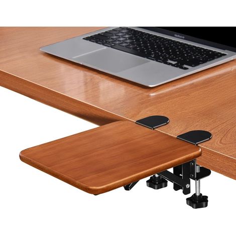 Plateau d'extension de bureau ergonomique, 21 x 19,3 cm, repose-poignet à fixation sur table, repose-coude pliable à 90°, support d'accoudoir pour ordinateur à fixation par pince, pour bureau et domic (1/5)