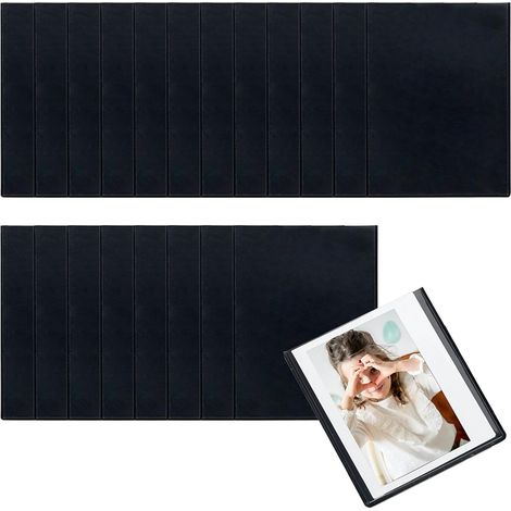 Cadre Photo Aimanté,Cadres À Photos Magnétiques Frigo,Mini Cadres Photo Magnétiques 9.3x6.3CM,Magnets Photo Cadre Avec Poche Transparente,Réfrigérateur Casier Armoire De Bureau,Noir (1/5)
