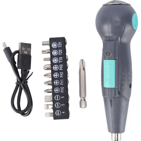 Jeu de tournevis électriques, 3 réglages de Torsion réglables, rechargeables avec 11 embouts et lumière LED pour les réparations extérieures à domicile (1/5)