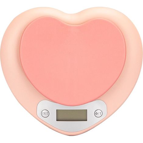 Attraktive digitale Küchenwaage mit LCD-Bildschirm, 5 kg Kapazität, 1 Gramm Genauigkeit, für präzises Wiegen beim Backen und Kochen (rosa)
