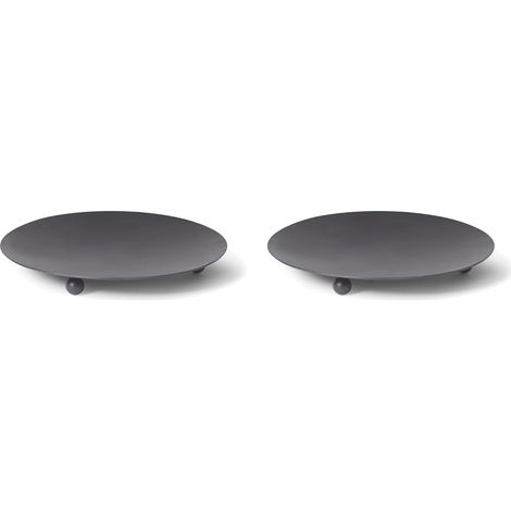 Ensemble de 2 bougeoirs 90 cm, noirs, 7,5 cm