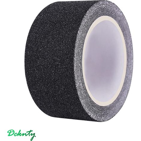 5 cm x 10 m Noir Ruban Adhésif Antidérapant, Bande Antidérapante à Haute Traction Adhérence, Bande Adhésive Abrasive Solide de Sécurité pour Escaliers, Marchepieds, Rampes, Extérieur et Intérieur