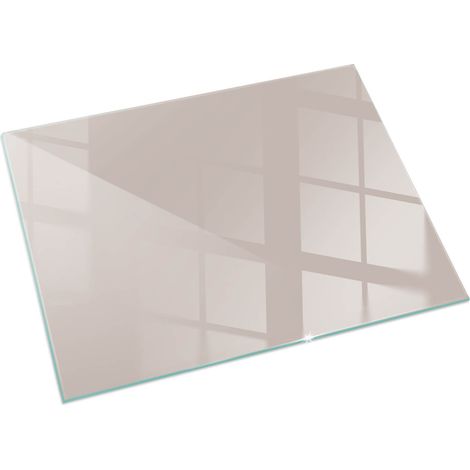 Plaque Rectangulaire en verre trempé de sol décorative de sol avec impression sous cheminée Couleur Marron clair 60x40 cm (1/5)