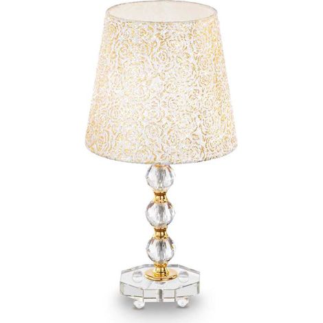 Ideal Lux Queen - 1 leichte mittlere Tischlampe Gold mit Glasdekoration, E27 (1/2)
