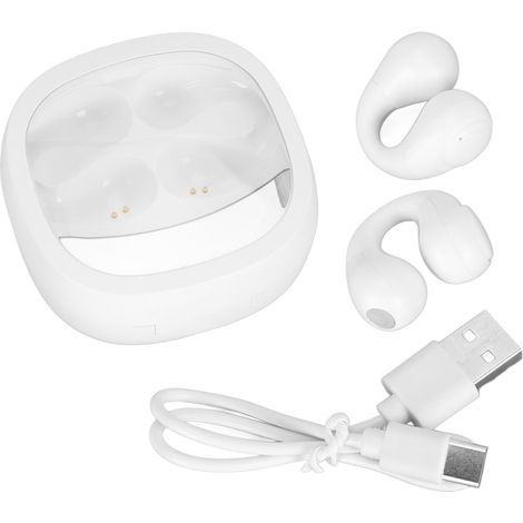 Casque de traduction sans fil Bluetooth 5.3 144 langues réduction de bruit écouteurs traducteurs numériques affichage digital blanc (1/5)