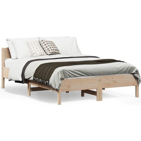 vidaXL Letto senza Materasso 140x190 cm in Legno Massello di Pino