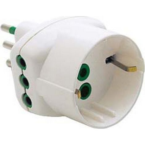 5PZ ADATTATORE TRIPLO 2 POLI + TERRA SCHUKO BIANCO - bianco 82210