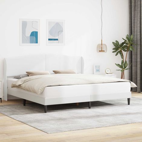 vidaXL Cadre de lit avec tête de lit Blanc 180 x 200 cm Simili cuir (1/5)