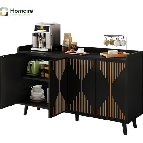 Sideboard schwarz 140 x 40 x 84 cm MDF HOMAIRE (1/5)