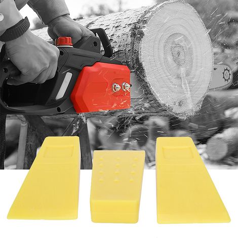 Lot de 3 Coins de coupe en plastique haute résistance 5,5 pouces pour tronçonneuse, accessoires d'abattage (1/5)