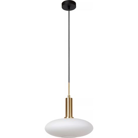Lampada a sospensione Singala vetro bianco ottone E27 (1/5)