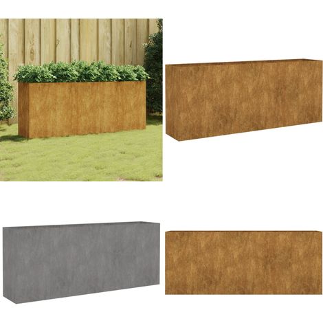 Lit surélevé de jardin 200x40x80 cm acier corten - Jardiniere Exterieur - Pot De Fleurs Extérieur - Lit Surélevé Jardin - Bac Plante - Acier Corten - Home & Living (1/5)