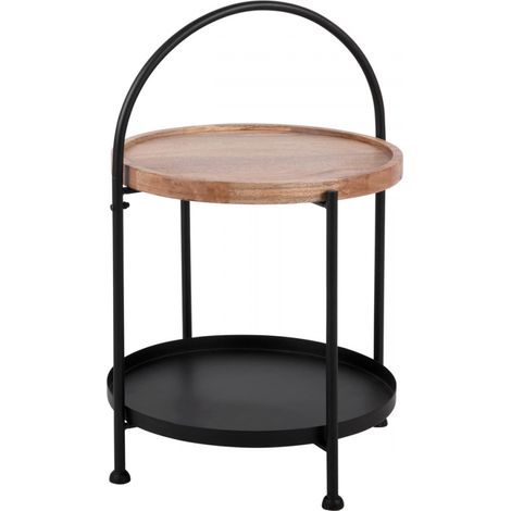 Boltze Tray Table Noir Diamètre 39 cm Hauteur 55 cm (1/5)