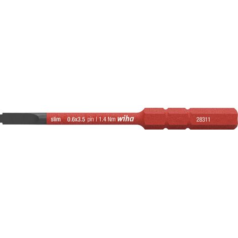 Wiha Bit slimBit electric Schlitz mit Zapfen 3,5 mm x 75 mm (44385)
