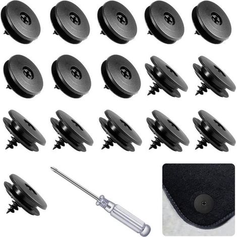 Clips de Support de Tapis - Universels - 16 Pièces - Plastique de Haute Qualité - Avec Tournevis (1/3)