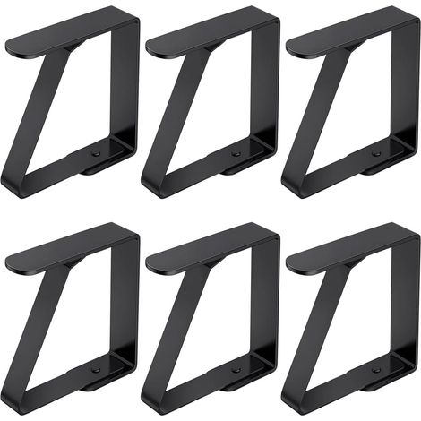 Lot de 6 Noir grandes pinces à nappe en acier inoxydable pour tables épaisses, pinces à nappe, pour tables épaisses, pinces à nappe, pour table de jardin, restaurant, famille, table à manger (1/5)