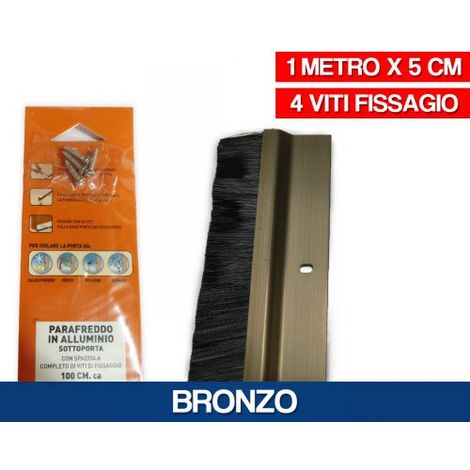 PARAFREDDO PARASPIFFERI ALLUMINIO SOTTOPORTA CON SPAZZOLA CM 100X5H V/COL 35506V BRONZO (32038)