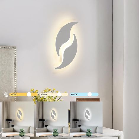 Applique murale LED acrylique moderne blanc sable 32cm 24W - Température variable 3000K-6500K (3 tons de blanc) (1/5)