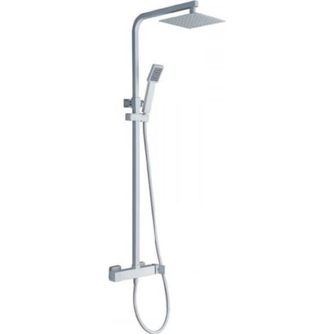 Columna de ducha con un rociador extraplano de diseño moderno y de acabado blanco mate Fiyi de Imex (1/5)