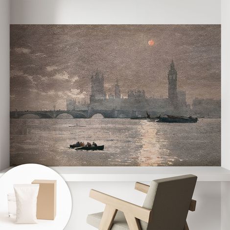 Papier peint intissé décoratif pour chambre et salon Design moderne à poser facilement - Colle incluse gratuite Panorama nocturne 104x70 cm (1/5)