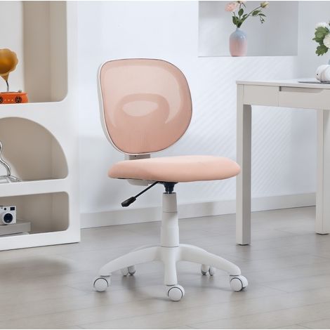 Chaise de bureau ergonomique 53x59,5x81-89 cm en plastique rose, réglable pour bureau FloraGrace (1/5)