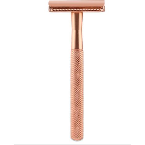 Rasoir de Sécurité Femme Or Rose avec 10 Lames Rasoir de Surete Rasoir Femme en Métal Compatible avec Toutes Lames Doubles Rasage Femme Beauté Zéro Déchet Rasoir Manuel Femme
