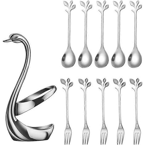 Porte-cuillères Swan Base, support en acier inoxydable pour ensemble cuillères et fourchettes, organisateur pour table à manger, porte-vaisselle (1/5)