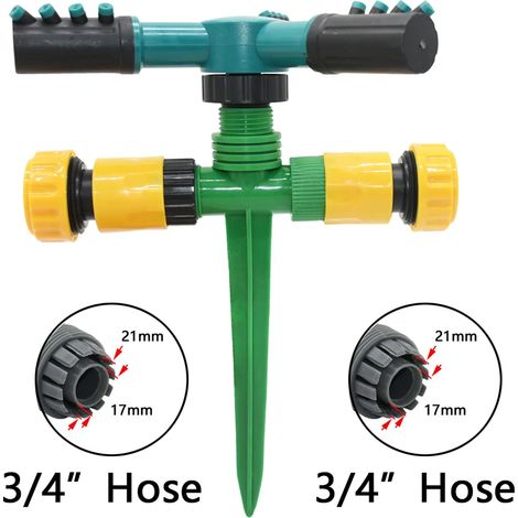 (F) Arroseur rotatif automatique avec support pour jardin et pelouse, arrosage rotatif à 360 degrés, buse d'irrigation pour plantes agricoles (1/5)