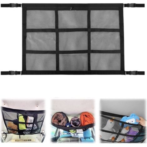 Filet de rangement pour plafond de voiture - organiseur de bagages réglable et pliable pour SUV, 90 x 65 cm (1/5)