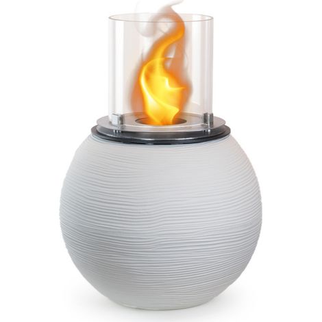 Chimenea de bioetanol de suelo para exterior interior Ø 40 x h 54 cm Botticelli - Blanco