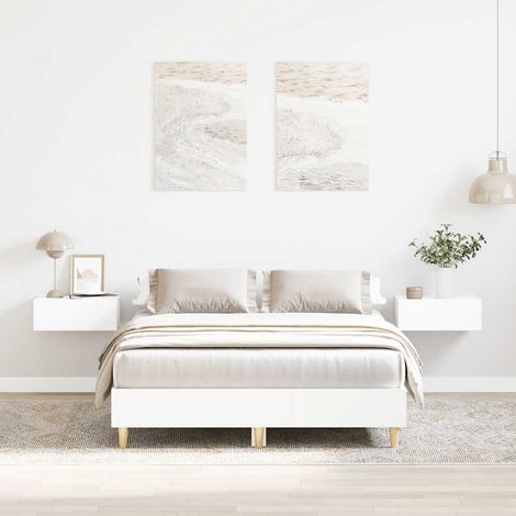 vidaXL Giroletto senza Materasso Bianco 135x190cm in Legno Multistrato