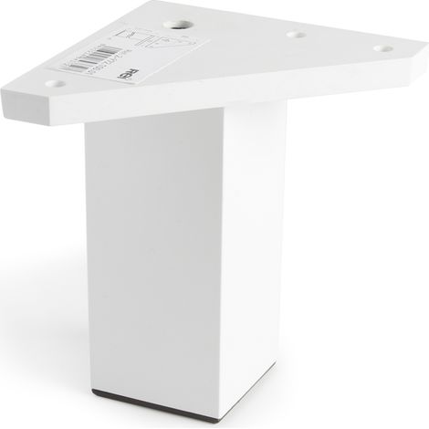 Pied D'angle Carré, Modèle 972, En Plastique Abs, 42 X 42 X 100 Mm, Blanc (1/2)