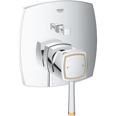 Miscelatore monocomando per vasca Grohe Grandera, deviatore automatico vasca/doccia, 2 utenze, colorazione: Cromo / Oro - 24068IG0 (1/2)