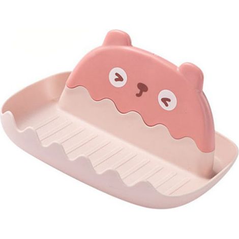 Porte-couvercle et porte-spatules style cartoon multi-casiers rangement ustensiles cuisine en PP 8x15.5x17 cm 1 pièce (1/4)
