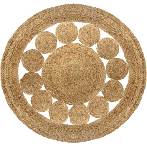 Alfombra calada de yute D. 120 cm - Atmosphera créateur d'intérieur (1/5)