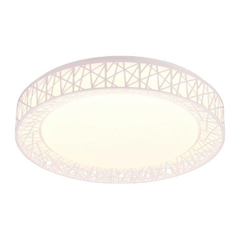 CLUSTER PLAFONIERA A LED 40W 4300lm, 2700 - 6500K BORDO LAVORATO BIANCO CON TELECOMANDO MULTIFUNZIONE D. 48CM DIMMERABILE