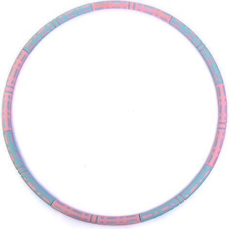 Ceinture de fitness lestée 6 sections détachable bicolore bleu rose, cerceau abdominal pour amincir taille et ventre (1/5)