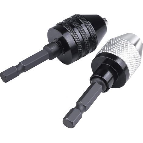 2 pièce 6.35mm (1/4") Keyless Foret Mandrin hexagonale Mandrin sans clé Changement rapide adaptateur convertisseur serrage 0,36.5 mm (1/5)