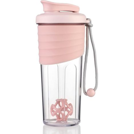 Bouteille shaker pour protéines de qualité supérieure pour shakes complémentaires facile à nettoyer et durable-700 ML(Rose clair) (1/5)