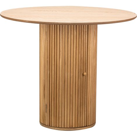 Table à manger ronde 90x90cm pour 4 personnes – Bois massif laqué – Design rustique et épuré – Idéale pour appartement ou commerce – Nordlys