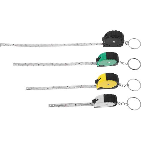 4 mini mètres ruban, rétractable, acier carbone/ABS, pour poche (1/5)