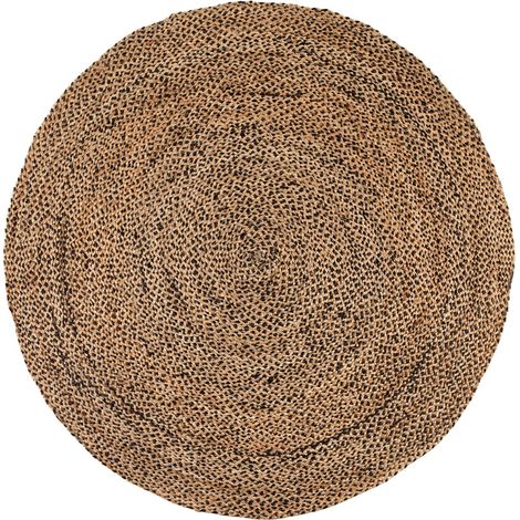 Tapis Rond Design Moderne Noir et Gris pour Salon et Chambre, Diamètre 160 cm - PANGIVO (1/3)