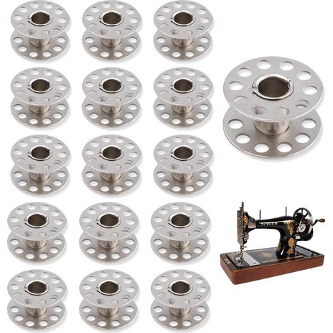 16 bobinas de costura, bobina metálica para máquina de coser, accesorios para máquina de coser, accesorios de costura, bobina para máquina de coser, apta para máquinas de coser de bobina. (1/5)