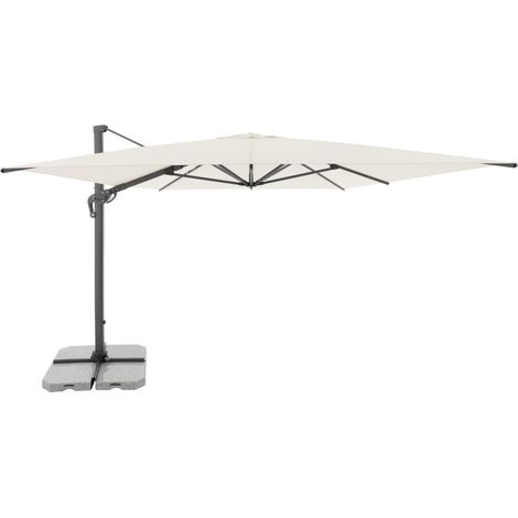 Parasol déporté 300x400 cm, Naturel, à manivelle, UV 50+ (1/5)
